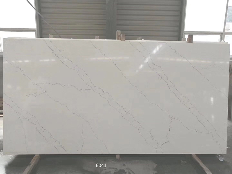 Statuario white quartz slab 