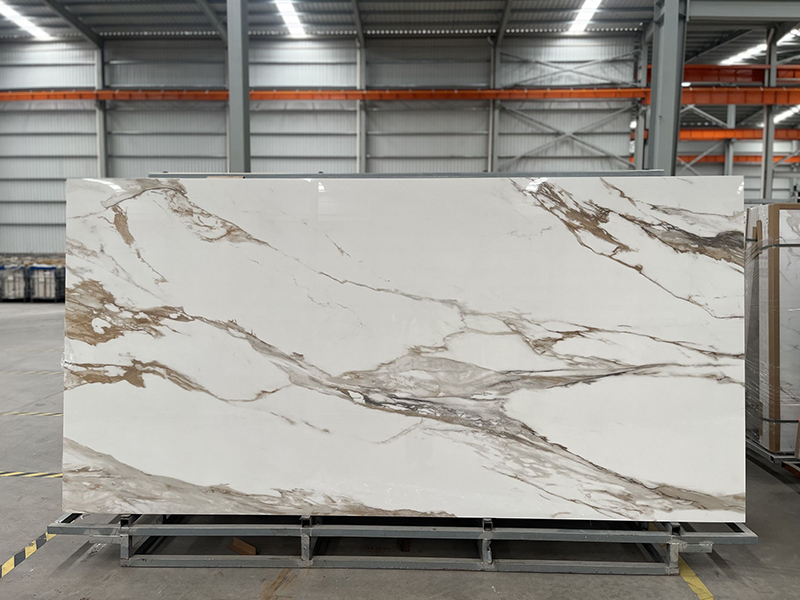 Carrara gold sintered stone