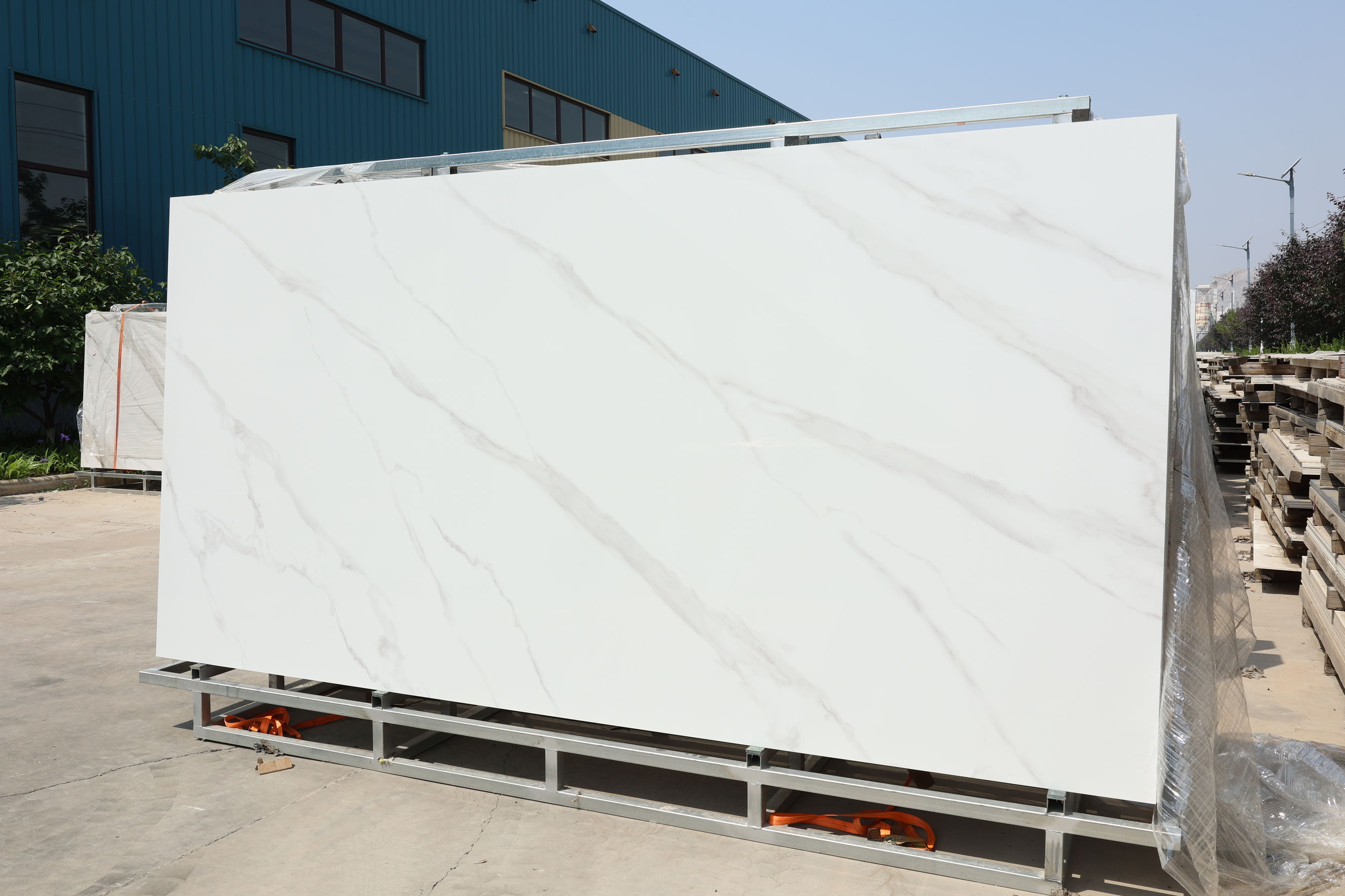 Snow white calacatta porcelain slab