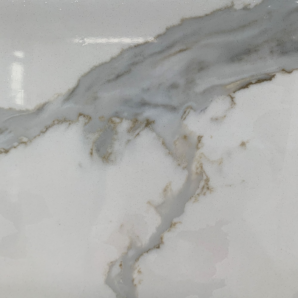 Statuario white quartz slab